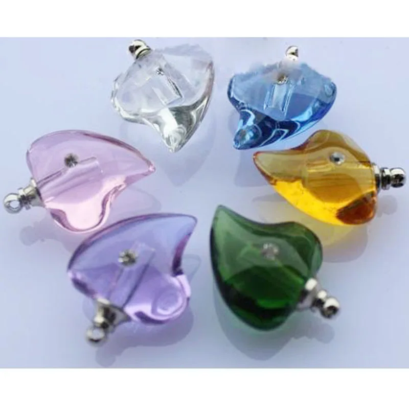 NEW ! 100pcs mixed color bend heart Crystal Perfume vial pendant with zircon fit necklace
NEW ! 100pcs mixed color bend heart Crystal Perfume vial pendant with zircon fit necklace
