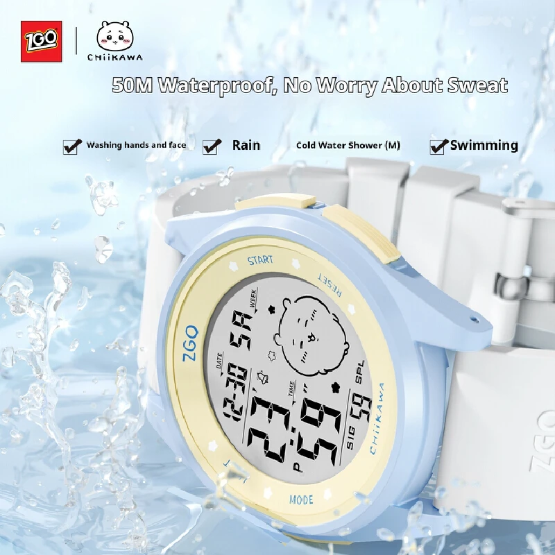 Zgo Chiikawa Digital Sports Watch 50m Waterproof Led Night Light Simple Dial Precise Movement Timer Calendar Alarm
Zgo Chiikawa Digital Sports Watch 50m Waterproof Led Night Light Simple Dial Precise Movement Timer Calendar Alarm