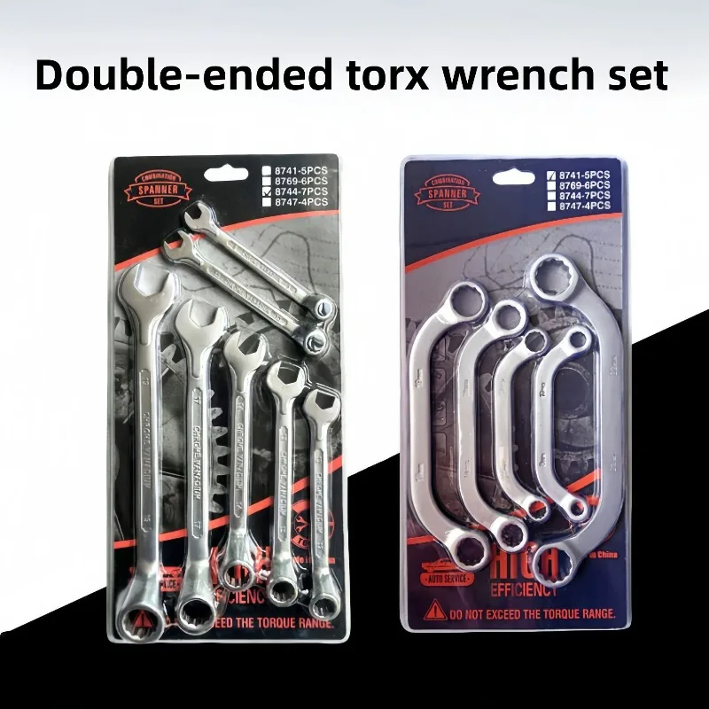 Double headed C-shaped wrench with plum blossom opening, multi specification combination for easy maintenance of automobiles
Double headed C-shaped wrench with plum blossom opening, multi specification combination for easy maintenance of automobiles