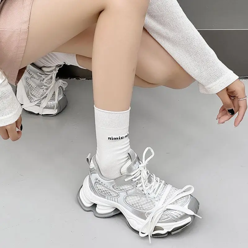 Casual Style Thick Bottom Dad Shoes Silver Mesh Upper Versatile Sports Sneakers Unisex Comfortable Fashionable All-Season Foo...
Casual Style Thick Bottom Dad Shoes Silver Mesh Upper Versatile Sports Sneakers Unisex Comfortable Fashionable All-Season Foo...