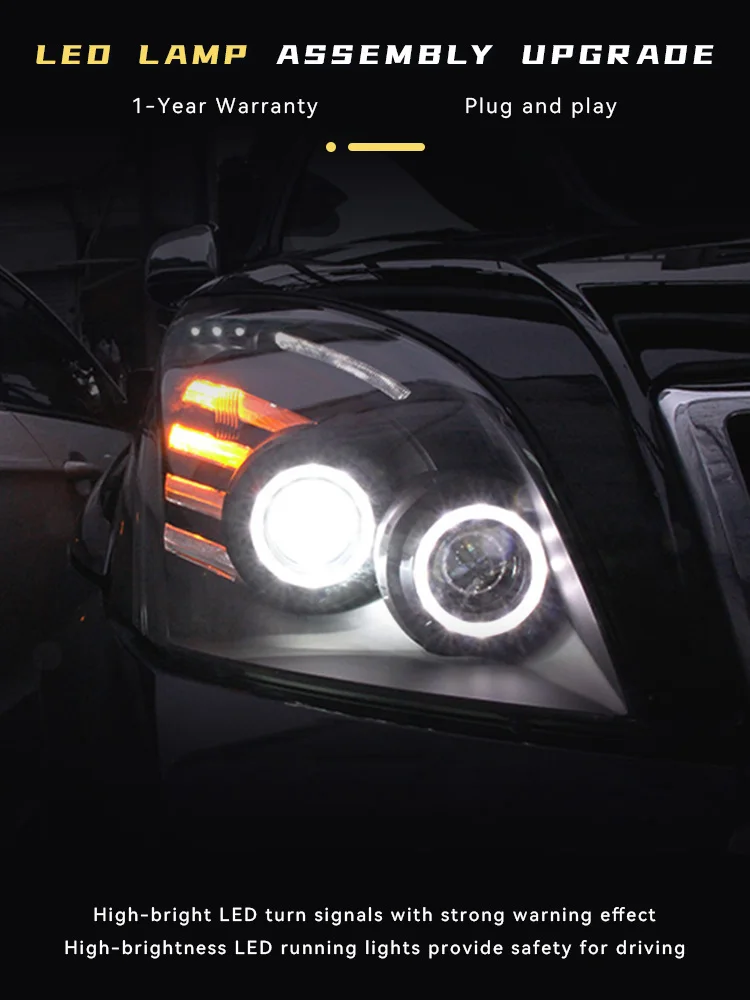 Headlights For Toyota Prado LC120 2003-2009 LED New Design Head Light Upgrade DRL Bi Xenon Front Lamp Projector Lens Accessories
Headlights For Toyota Prado LC120 2003-2009 LED New Design Head Light Upgrade DRL Bi Xenon Front Lamp Projector Lens Accessories