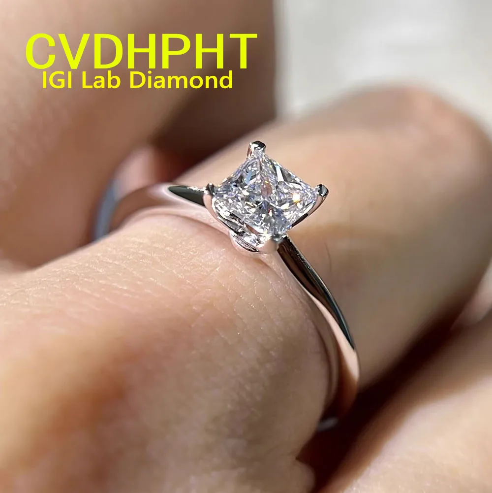 IGI Lab Growing Diamond Ring Princess shape D Color 1 2 3Ct Solid 14K White Gold Ring Diamond wedding Factory Engagement Ring
IGI Lab Growing Diamond Ring Princess shape D Color 1 2 3Ct Solid 14K White Gold Ring Diamond wedding Factory Engagement Ring