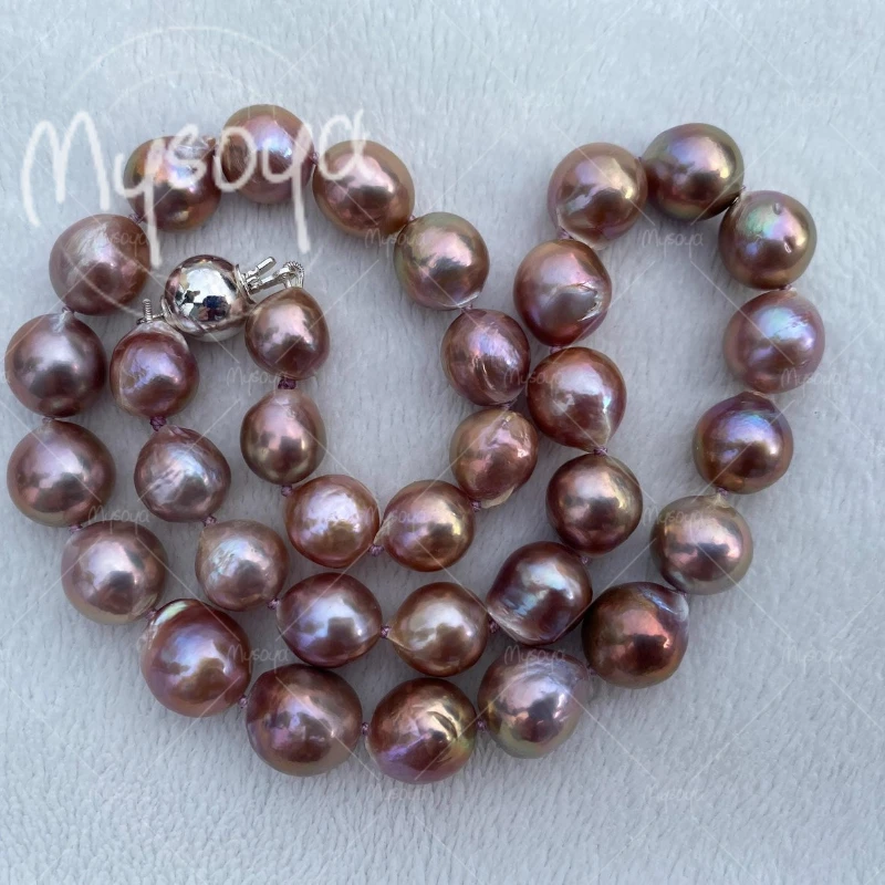 MYSOYA 9-11mm Large Purple Baroque Freshwater Pearl Necklace, Suitable for Birthday/Wedding/Mother's Day/Father's Day Gift A1008
MYSOYA 9-11mm Large Purple Baroque Freshwater Pearl Necklace, Suitable for Birthday/Wedding/Mother's Day/Father's Day Gift A1008