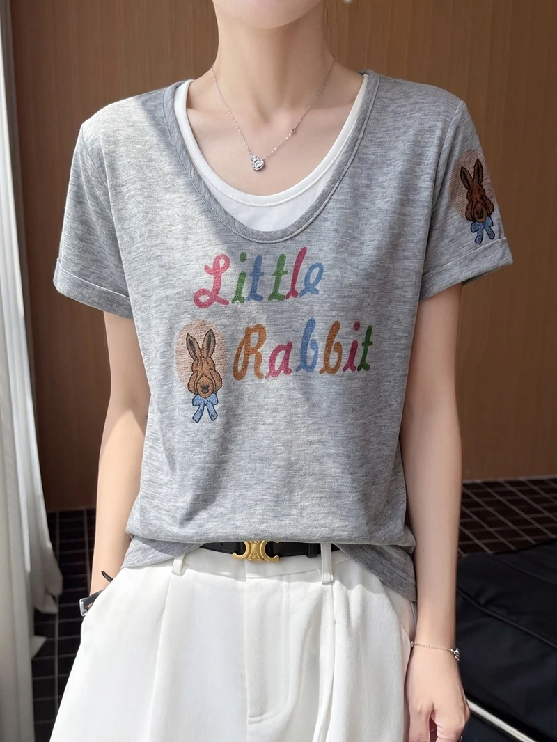2026 New Korean Style Loose Fit Printed Short Sleeve T-Shirt Women's round Neck Top Summer Casual Comfortable Breathable
2026 New Korean Style Loose Fit Printed Short Sleeve T-Shirt Women's round Neck Top Summer Casual Comfortable Breathable