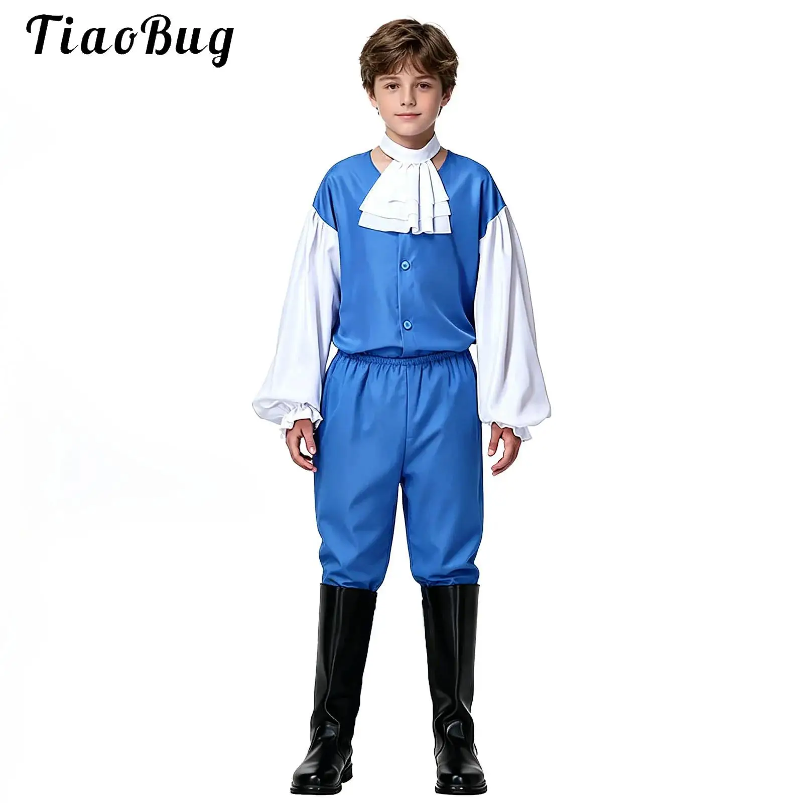 Kids Boys Court-style European Noble Prince Costume Lantern Sleeve Top And Ruffle Faux Collar Pants Halloween Performance Outfit
Kids Boys Court-style European Noble Prince Costume Lantern Sleeve Top And Ruffle Faux Collar Pants Halloween Performance Outfit
