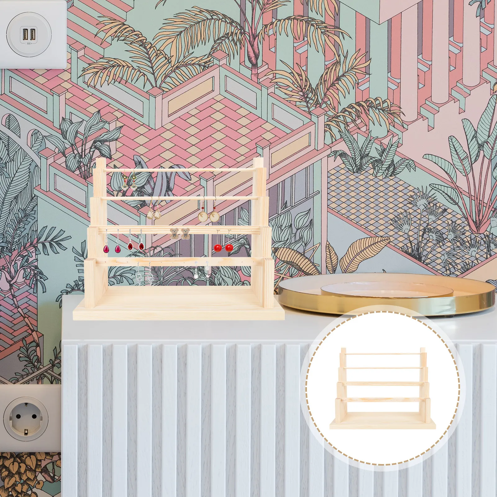 Multi-Tier Wooden Jewelry Display Stand Detachable Jewelry Holder for Rings Earrings Bracelets with Chic Natural Texture Display
Multi-Tier Wooden Jewelry Display Stand Detachable Jewelry Holder for Rings Earrings Bracelets with Chic Natural Texture Display