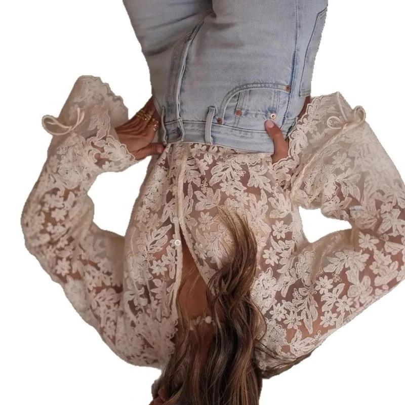 Blouse Shirt Women's Korean Style Cut-out Lace New Fashionable Casual Comfortable Niche Versatile Luxurious Distinctive Elegant
Blouse Shirt Women's Korean Style Cut-out Lace New Fashionable Casual Comfortable Niche Versatile Luxurious Distinctive Elegant