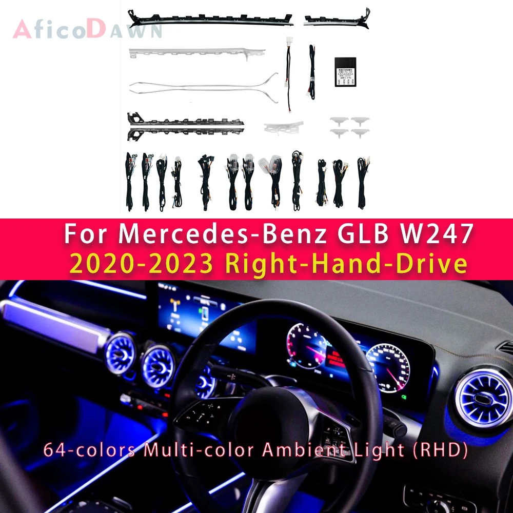 Для Mercedes-Benz A/B/CLA/GLA/GLB-класса W177 W247 X247 C118 64 цвета светодиодный комплект идеального атмосферного освещения с правым рулем RHD
Для Mercedes-Benz A/B/CLA/GLA/GLB-класса W177 W247 X247 C118 64 цвета светодиодный комплект идеального атмосферного освещения с правым рулем RHD