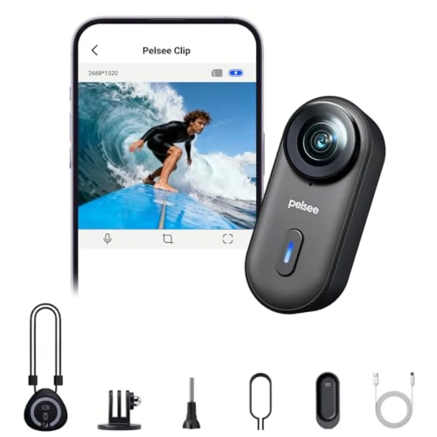 Clip1 Mini Action Camera for hands-free POV use, black polycarbonate body with IP68 waterproofing, 1/1.27 large sensor, native
Clip1 Mini Action Camera for hands-free POV use, black polycarbonate body with IP68 waterproofing, 1/1.27 large sensor, native