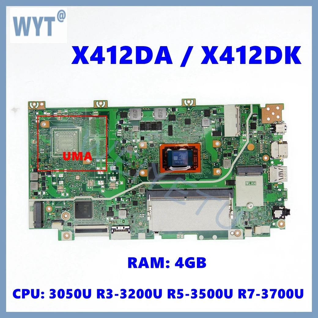 X412DA Mainboard R412DA F412DA A412DA A412DK F412DK X412DK Laptop Motherboard With 3050U R3 R5 R7 CPU 4GB-RAM 100% Tested OK
X412DA Mainboard R412DA F412DA A412DA A412DK F412DK X412DK Laptop Motherboard With 3050U R3 R5 R7 CPU 4GB-RAM 100% Tested OK