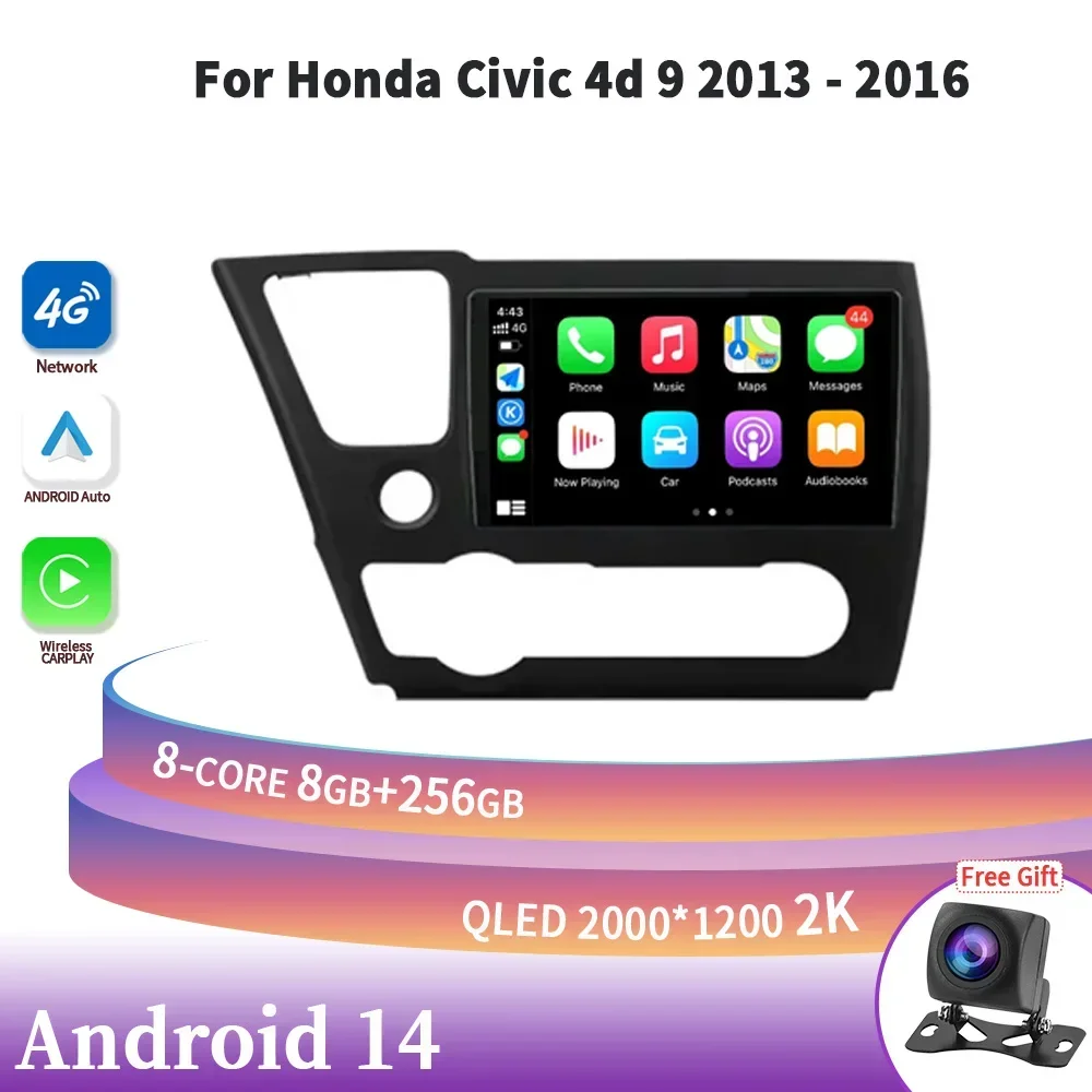 Android 14 For Honda Civic 4d 9 2013-2016 Car Radio Central Multimedia Navigation Wireless Carplay Stereo Screen Head Unit GPS
Android 14 For Honda Civic 4d 9 2013-2016 Car Radio Central Multimedia Navigation Wireless Carplay Stereo Screen Head Unit GPS