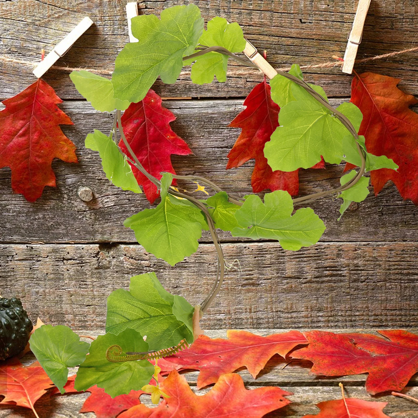 Artificial Fall Leaves Garland Lifelike Fake Pumpkin Vines Garland 1.7m Thanksgiving Autumn Party Wedding Garden Decor 
Artificial Fall Leaves Garland Lifelike Fake Pumpkin Vines Garland 1.7m Thanksgiving Autumn Party Wedding Garden Decor