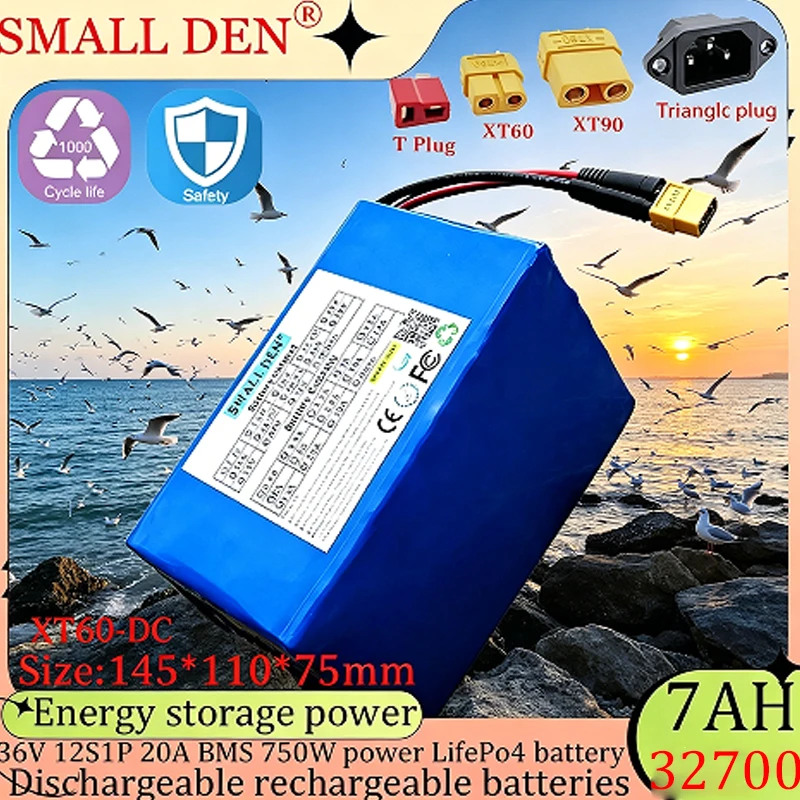 36V 7Ah LiFePO4 Battery pack 32700 12S1P Same port LED lights 20A BMS For 38.4V Electric tools scooter Cells +43.8V 3A Charger
36V 7Ah LiFePO4 Battery pack 32700 12S1P Same port LED lights 20A BMS For 38.4V Electric tools scooter Cells +43.8V 3A Charger
