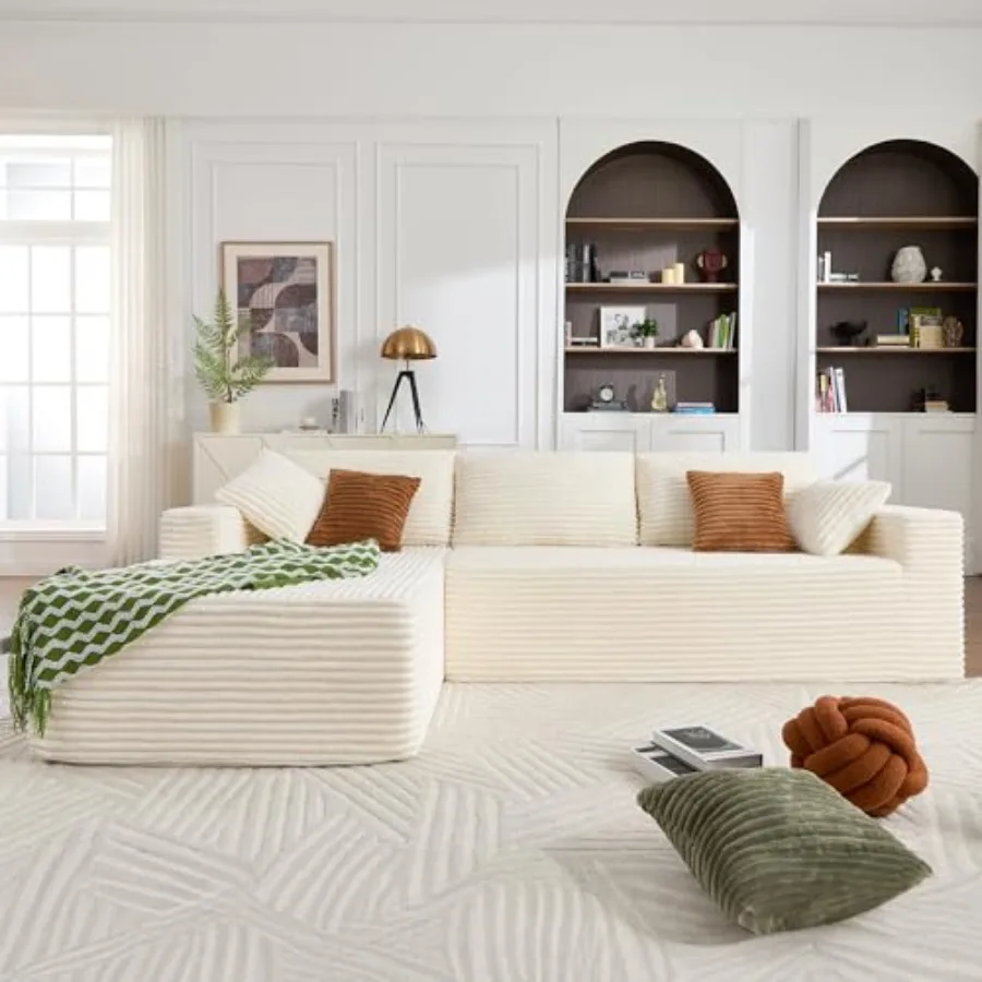 108" Boneless Couches for Living Room, Modular Sectional Sofa with Oversized Chaise, L-Shape Cloud Couch with Deep Seat, High-D
108" Boneless Couches for Living Room, Modular Sectional Sofa with Oversized Chaise, L-Shape Cloud Couch with Deep Seat, High-D