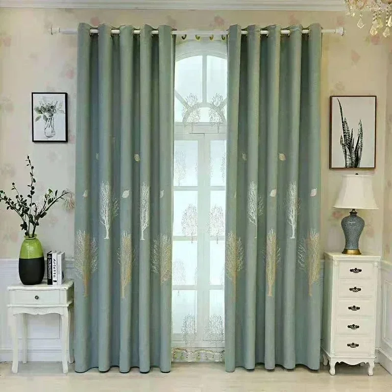 Custom Size European Blackout Curtain for Living Room Tulle Bedroom Cotton Linen Jacquard Sheer Simple Fresh Fortune Tree Print
Custom Size European Blackout Curtain for Living Room Tulle Bedroom Cotton Linen Jacquard Sheer Simple Fresh Fortune Tree Print