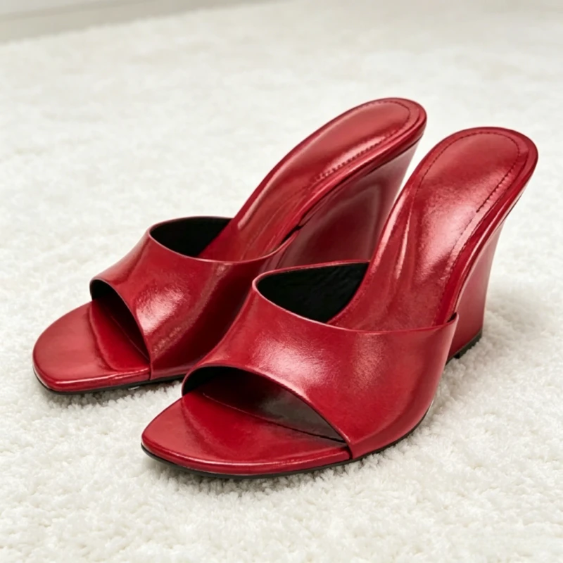 High-quality Soft-leather PU Wedge Sandals Women Fashion Round-toe Open-toe Slide Sandals Concise Commuter Office Shoes Tacones
High-quality Soft-leather PU Wedge Sandals Women Fashion Round-toe Open-toe Slide Sandals Concise Commuter Office Shoes Tacones