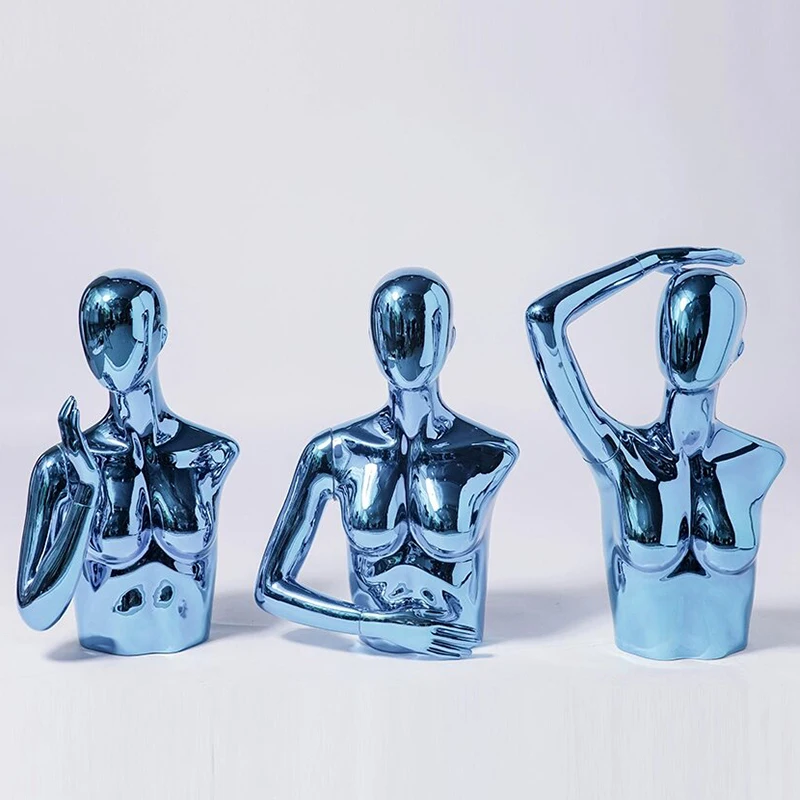 3 pieces combination upper body female mannequin underwear Lingerie display Chrome plating blue silver women dummy torso
3 pieces combination upper body female mannequin underwear Lingerie display Chrome plating blue silver women dummy torso