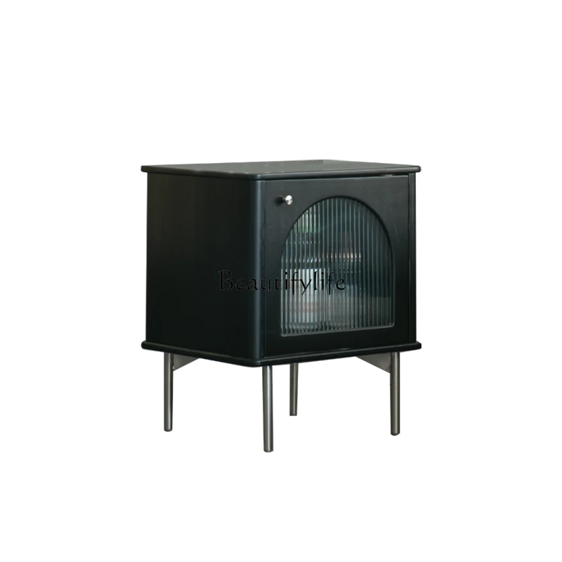 Nordic Bedside Table Modern Simple Small Black Solid Wood Light Luxury Bedroom Furniture Storage Cabinet
Nordic Bedside Table Modern Simple Small Black Solid Wood Light Luxury Bedroom Furniture Storage Cabinet