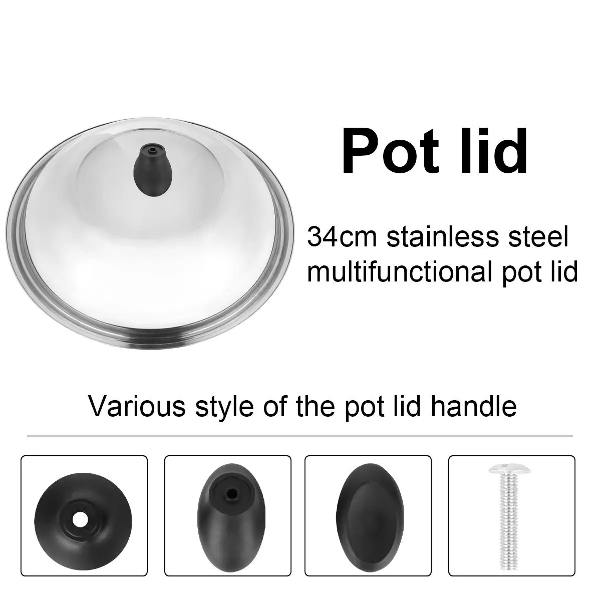 Stainless Steel Pan Cover 34 Cm Cooking Lid for Pots Pans High Quality Glass Moisture Barware
Stainless Steel Pan Cover 34 Cm Cooking Lid for Pots Pans High Quality Glass Moisture Barware