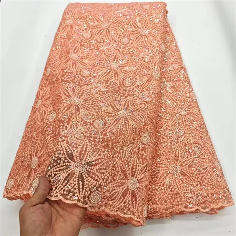 2025 African Tulle Beaded Lace Fabric, French Sequins Fabric, Sewing Embroidery Beads, Nigerian Dresses, 5 Yards Pink
2025 African Tulle Beaded Lace Fabric, French Sequins Fabric, Sewing Embroidery Beads, Nigerian Dresses, 5 Yards Pink