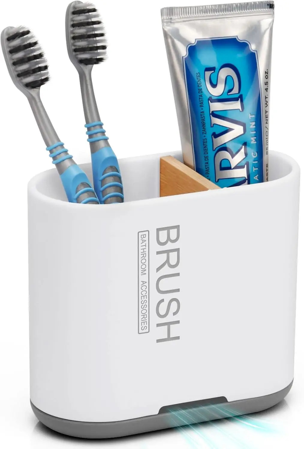 Toothbrush and Toothpaste Holder with Bamboo Divider for Bathroom Countertop Organizer, Detachable for Easy Clean, 2 Slots Electric Toothbrush Holders Storage Caddy Drainage for Family-White
Toothbrush and Toothpaste Holder with Bamboo Divider for Bathroom Countertop Organizer, Detachable for Easy Clean, 2 Slots Electric Toothbrush Holders Storage Caddy Drainage for Family-White