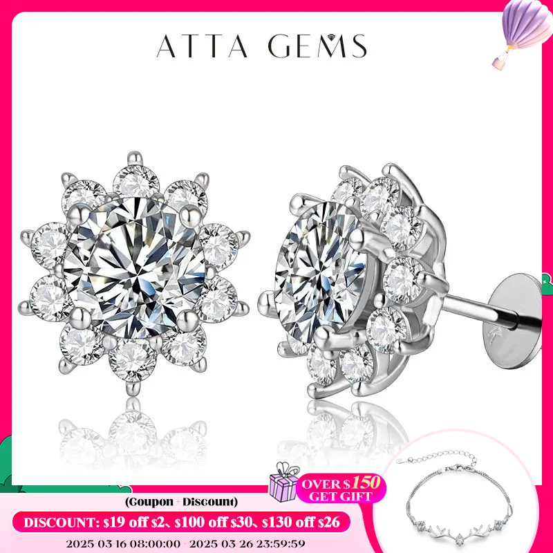 Snowflake Stud Earrings 925 Sterling Silver Jewelry 6.5mm 1.0 Carat Diamond Moissanite Earrings For Women Wedding Gift
Snowflake Stud Earrings 925 Sterling Silver Jewelry 6.5mm 1.0 Carat Diamond Moissanite Earrings For Women Wedding Gift