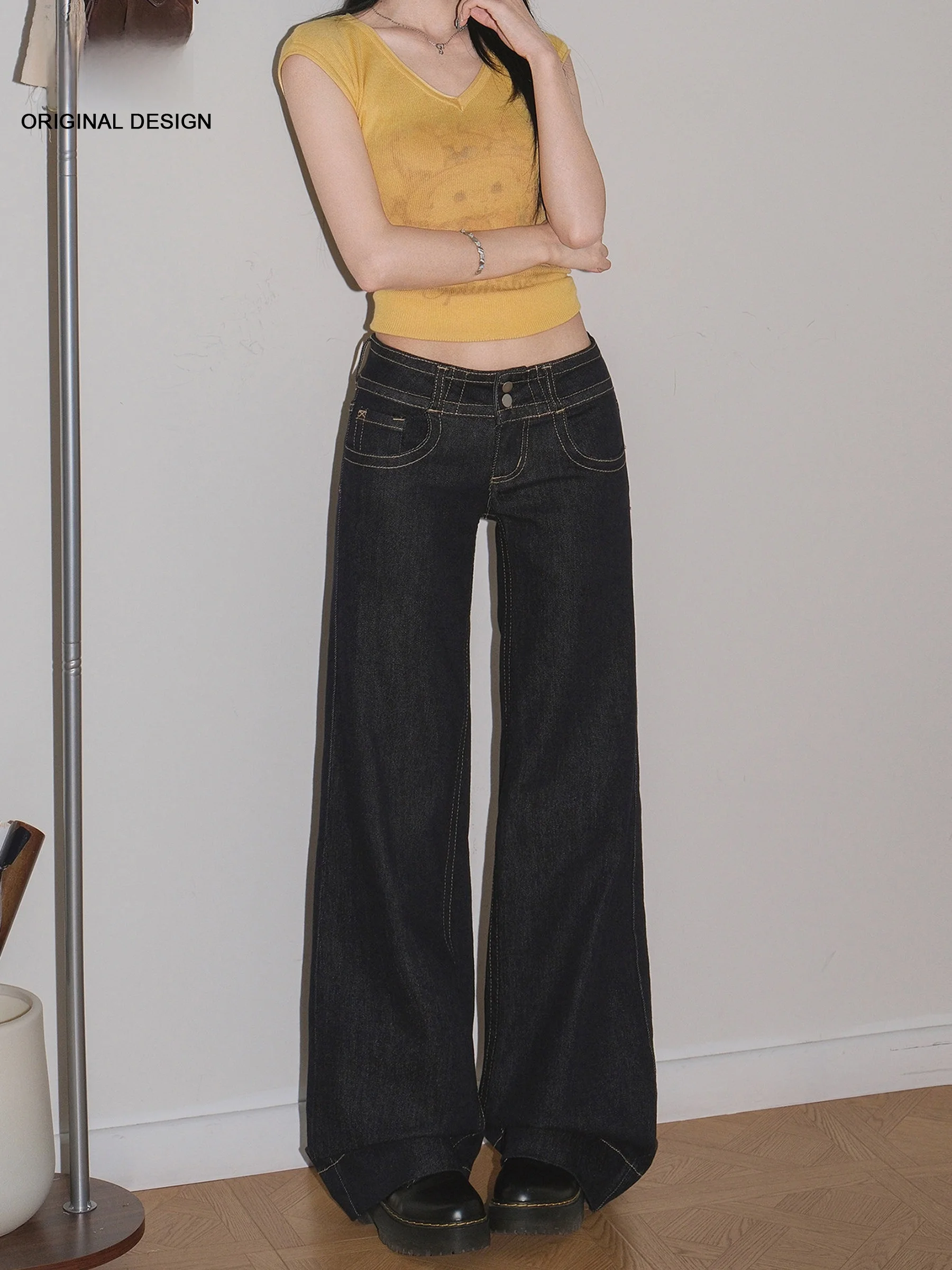 American Style Low Waist Bell Bottom Jeans Women's Summer Loose Fit Slimming Floor Length Trousers Casual Loose Jeans
American Style Low Waist Bell Bottom Jeans Women's Summer Loose Fit Slimming Floor Length Trousers Casual Loose Jeans
