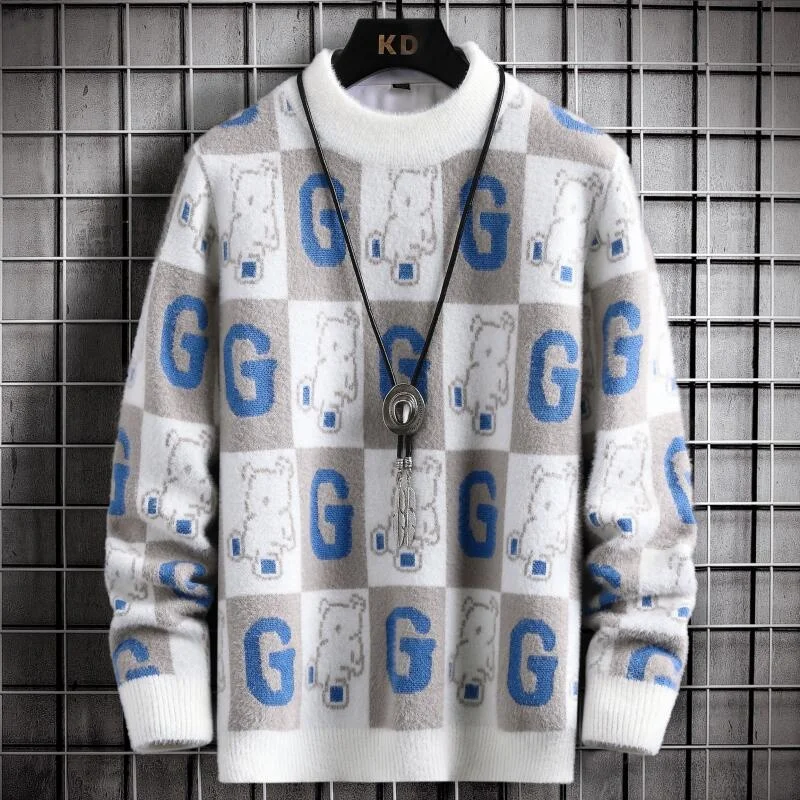 Winter Korean New Mens Sweaters Fashion Print Mink Cashmere Sweater Men Turtleneck Christmas Pullover Keep Warm Pull Homme 2023
Winter Korean New Mens Sweaters Fashion Print Mink Cashmere Sweater Men Turtleneck Christmas Pullover Keep Warm Pull Homme 2023