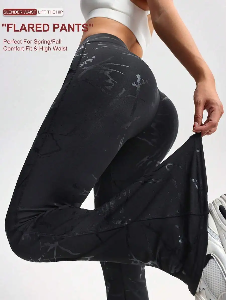 Womens High Waist Flared Sports Pants Camo Print Comfort Fit
Womens High Waist Flared Sports Pants Camo Print Comfort Fit
