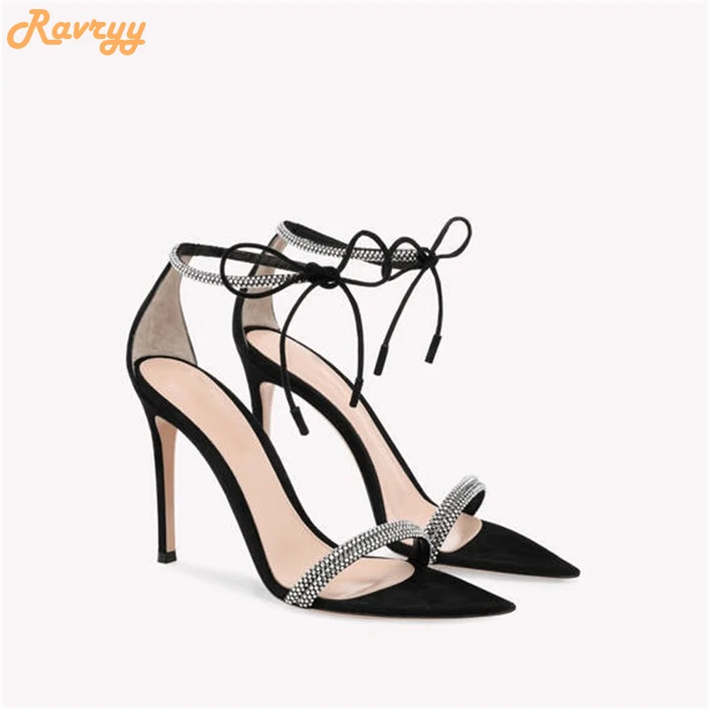 Crystal Rhinestone One Word Belt Sandals Pointed Toe Stiletto Heel Lace Up Shoes Ankle Strap Cover Heel Sandal Women Shiny Heels
Crystal Rhinestone One Word Belt Sandals Pointed Toe Stiletto Heel Lace Up Shoes Ankle Strap Cover Heel Sandal Women Shiny Heels
