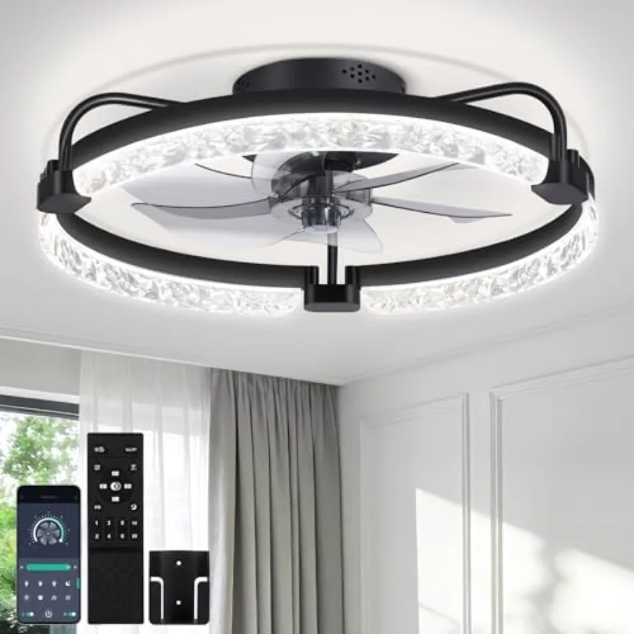 20" Fandelier Low Profile Ceiling Fan with Light, Remote and App Control, Flush Mount Ceiling Fan with 3000K-6500K Stepless Dim
20" Fandelier Low Profile Ceiling Fan with Light, Remote and App Control, Flush Mount Ceiling Fan with 3000K-6500K Stepless Dim