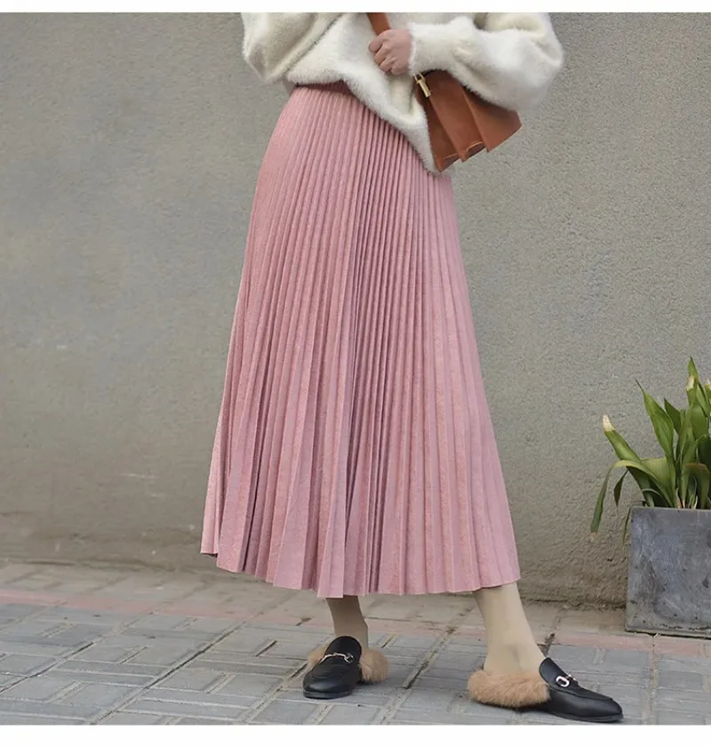 2025 Winter Fashion Vintage Gold Swing Velvet Pleated Skirt Mid-length Elastic High Waist Solid Casual daily Long Pleated Skirts
2025 Winter Fashion Vintage Gold Swing Velvet Pleated Skirt Mid-length Elastic High Waist Solid Casual daily Long Pleated Skirts