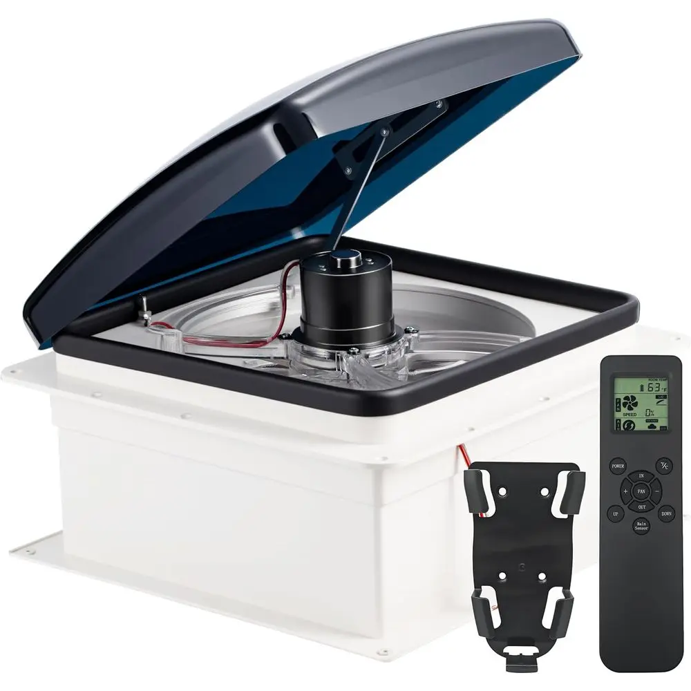 14x14 Inch 10-Speed RV Roof Vent with Remote Control and Rain Sensor, 12V Automatic Ceiling Ventilation for Campers and Trailers
14x14 Inch 10-Speed RV Roof Vent with Remote Control and Rain Sensor, 12V Automatic Ceiling Ventilation for Campers and Trailers