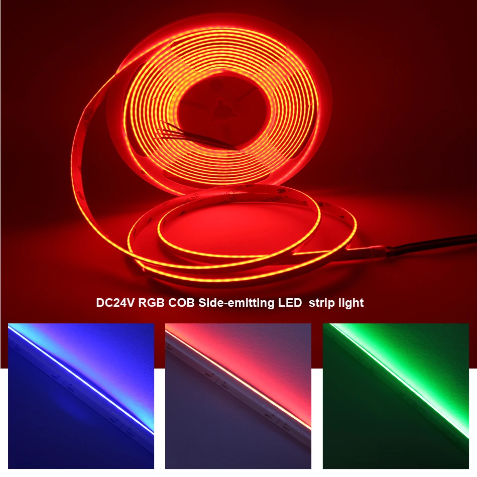 1M 5M RGB COB LED light Strip Side-emitting DC24V 630LEDs/m 8mm High Density Flexible LED Strip light
1M 5M RGB COB LED light Strip Side-emitting DC24V 630LEDs/m 8mm High Density Flexible LED Strip light