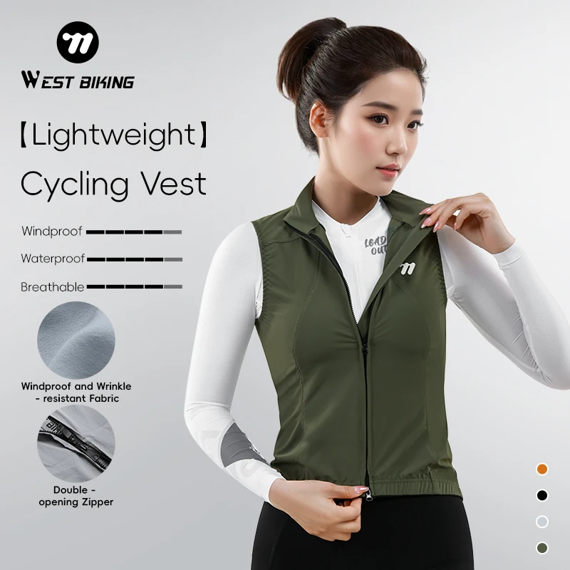 WEST BIKING Windproof Women's Cycling Vest With Two-Way Zipper&3 Back Pockets Running Hiking Vests Female Tops Sleeveless Jacket
WEST BIKING Windproof Women's Cycling Vest With Two-Way Zipper&3 Back Pockets Running Hiking Vests Female Tops Sleeveless Jacket