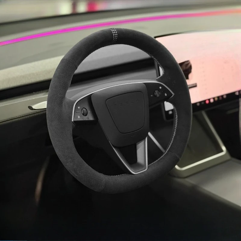 Для Tesla New Model 3 Highland 2024, сшитый вручную нескользящий замшевый чехол на руль автомобиля
Для Tesla New Model 3 Highland 2024, сшитый вручную нескользящий замшевый чехол на руль автомобиля
