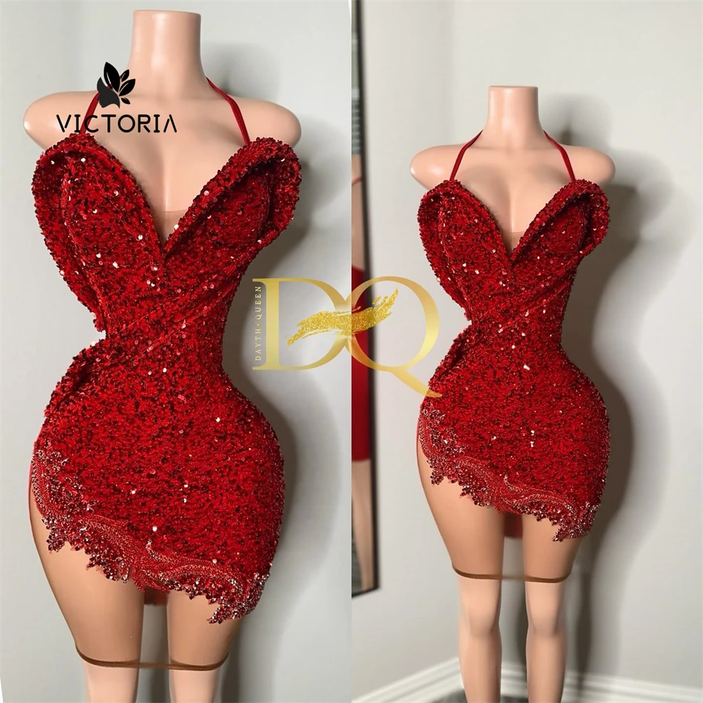 Red Velvet Sequin Halter Rhinestone Prom Dress 2024 Luxury Gown Party Dress Mermaid Formal Occasion Dresses Mesh Customized
Red Velvet Sequin Halter Rhinestone Prom Dress 2024 Luxury Gown Party Dress Mermaid Formal Occasion Dresses Mesh Customized