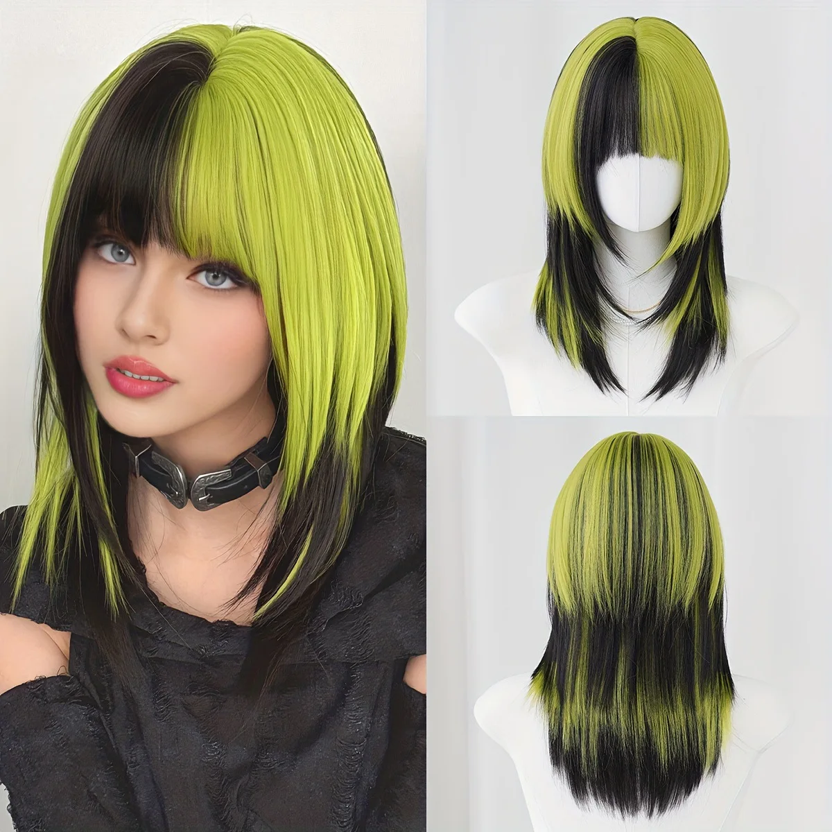 Синтетический многослойный парик, зеленый, фиолетовый, черный, парик Ombre с челкой, парик средней длины для косплея, женский термостойкий парик
Синтетический многослойный парик, зеленый, фиолетовый, черный, парик Ombre с челкой, парик средней длины для косплея, женский термостойкий парик