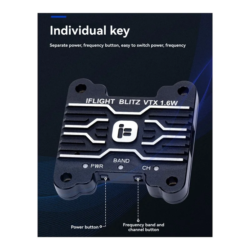 ABVO-Iflight BLITZ 1.6W VTX FPV Video Transmitter High Power, Long Distance, 25Mw To 1600Mw
ABVO-Iflight BLITZ 1.6W VTX FPV Video Transmitter High Power, Long Distance, 25Mw To 1600Mw