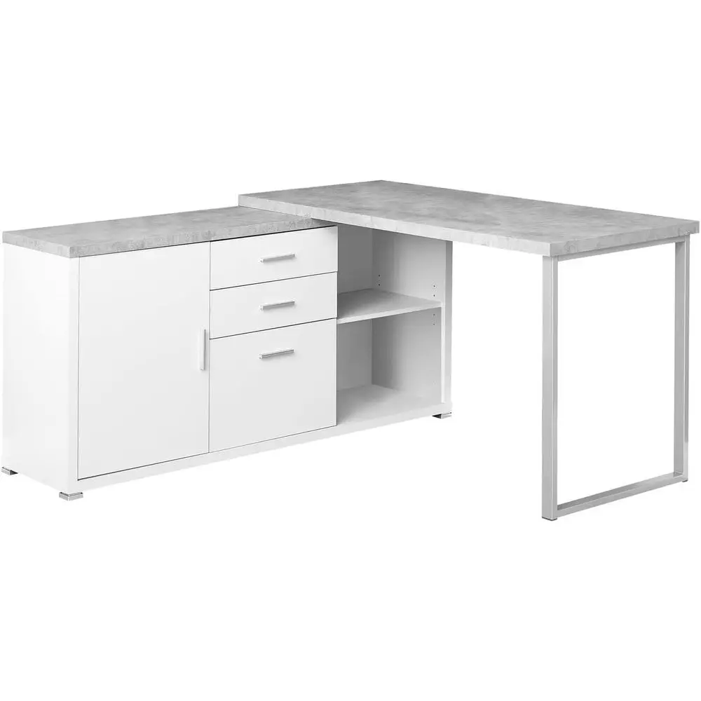 60 Long White and Cement Finish Corner Computer Desk
60 Long White and Cement Finish Corner Computer Desk