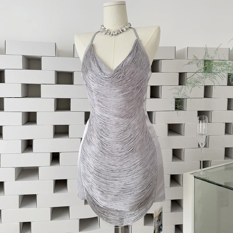 Fringe Tassel Dress Women Halter Sleeveless Short Dress Sexy Evening Party Zipper Mini Dresses Backless Sundress Female 2026
Fringe Tassel Dress Women Halter Sleeveless Short Dress Sexy Evening Party Zipper Mini Dresses Backless Sundress Female 2026
