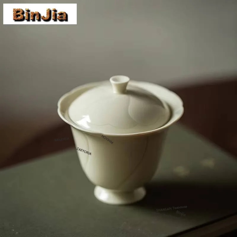 90ml Ding Kiln Jade Orchid Gaiwan Vintage Tea Tureen Household Tea Bowl With Lid Kit Tea Making Cover Bowl Tea Items Decoration
90ml Ding Kiln Jade Orchid Gaiwan Vintage Tea Tureen Household Tea Bowl With Lid Kit Tea Making Cover Bowl Tea Items Decoration