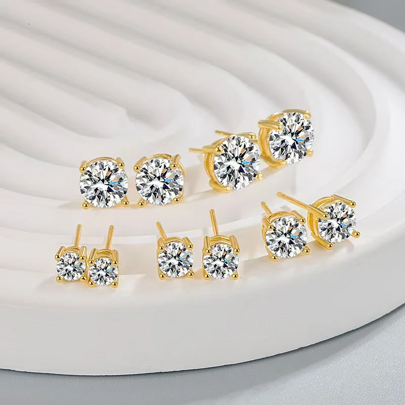 XZiLin S925 стерлингового серебра четыре когтя, инкрустированные цирконом, серьги 4 мм/5 мм/6 мм для женщин, сверкающие свадебные украшения высшего качества
XZiLin S925 стерлингового серебра четыре когтя, инкрустированные цирконом, серьги 4 мм/5 мм/6 мм для женщин, сверкающие свадебные украшения высшего качества