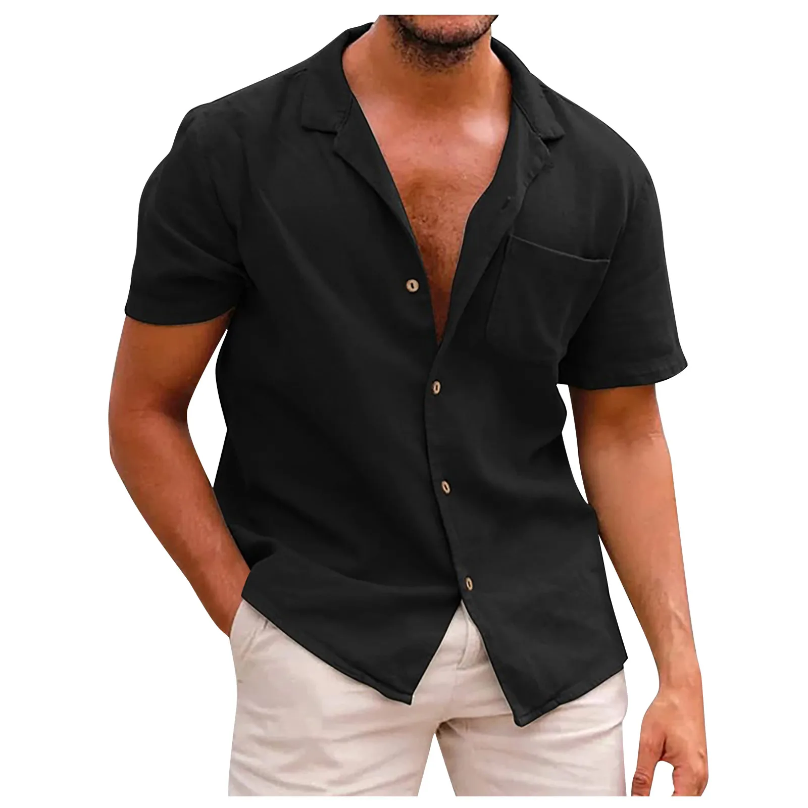 New Men's Cotton Linen Shirt Loose Comfortable Male Top Casual Cotton Linen Men Lapel Solid Color Shirt Summer Short Sleeve
New Men's Cotton Linen Shirt Loose Comfortable Male Top Casual Cotton Linen Men Lapel Solid Color Shirt Summer Short Sleeve