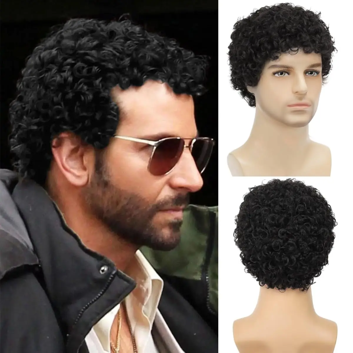 Synthetic Mens Short Afro Curly Wig for Male 70s 80s Disco Wig Guy Rocker Wig Halloween Cosplay Funny Wigs for Daily Party Use
Synthetic Mens Short Afro Curly Wig for Male 70s 80s Disco Wig Guy Rocker Wig Halloween Cosplay Funny Wigs for Daily Party Use