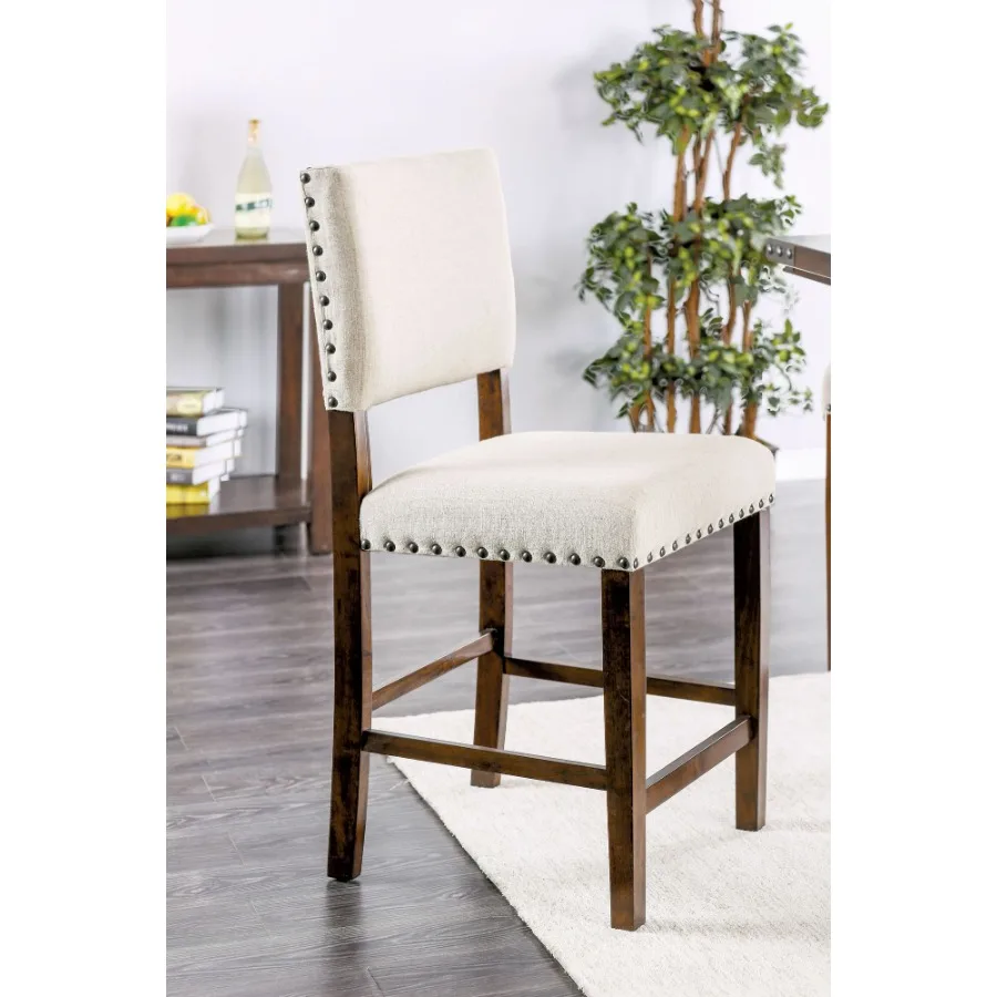 Classic Set of 2pc Counter Height Dining Chairs Ivory Fabric Padded Linen Chairs Upholstered Cushion High Chairs Nail Trim Kitc
Classic Set of 2pc Counter Height Dining Chairs Ivory Fabric Padded Linen Chairs Upholstered Cushion High Chairs Nail Trim Kitc