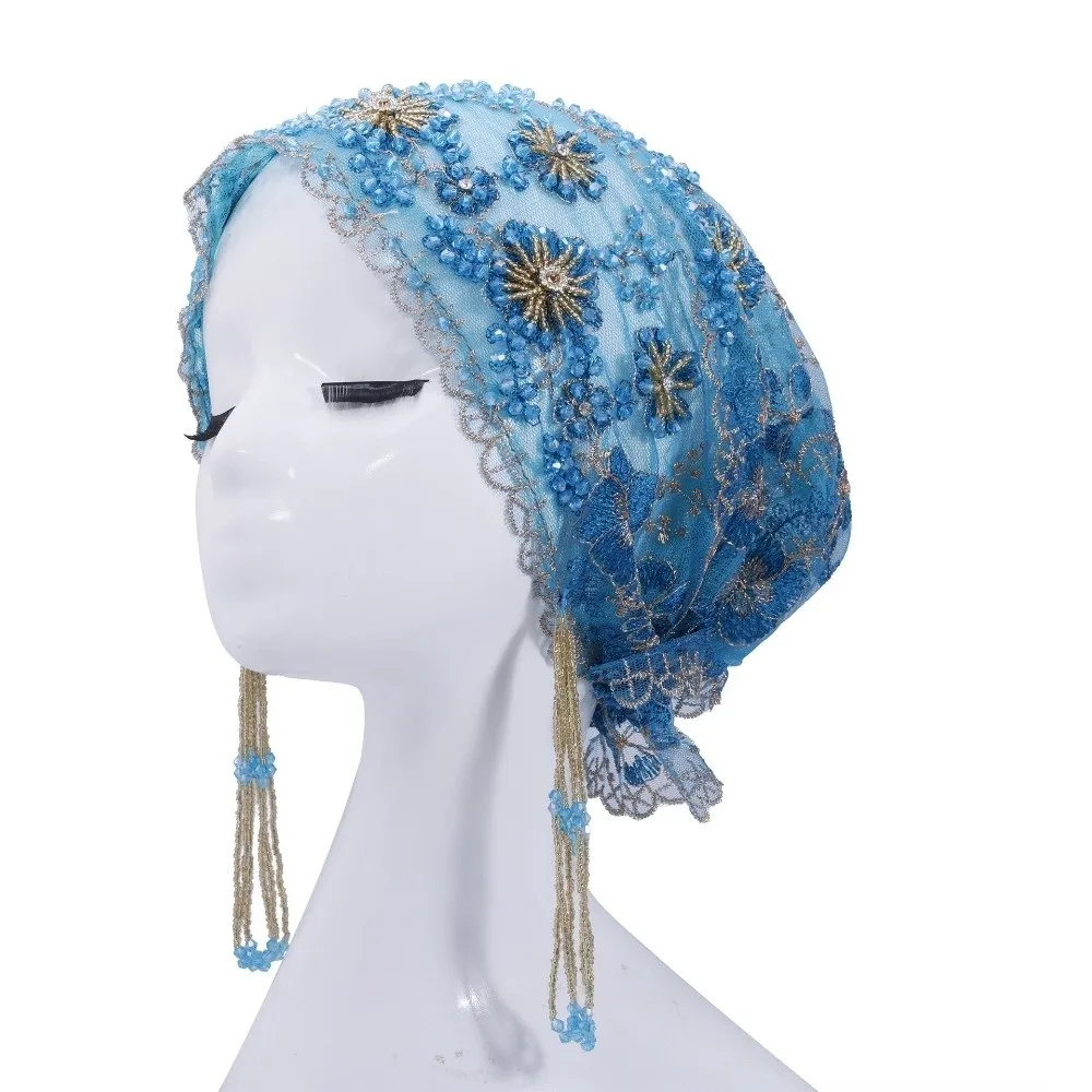 Shiny Beads Turban Hat Long Tassel Sheer Mesh Fishtail Cap Elastic Band Flower Embroidery Indian Headscarf Travel Vacation
Shiny Beads Turban Hat Long Tassel Sheer Mesh Fishtail Cap Elastic Band Flower Embroidery Indian Headscarf Travel Vacation