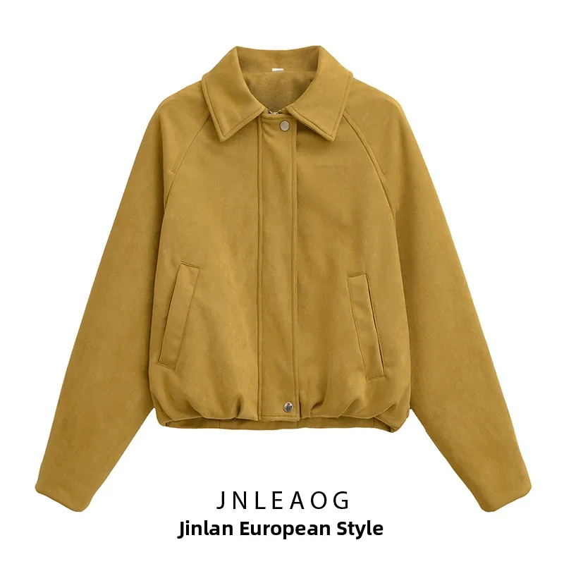 JNLEAOG, осенняя новинка, женская модная бархатная одежда с эффектом пилота Jaet, длинная застежка-молния, откидной воротник, свободная посадка, верхняя одежда
JNLEAOG, осенняя новинка, женская модная бархатная одежда с эффектом пилота Jaet, длинная застежка-молния, откидной воротник, свободная посадка, верхняя одежда