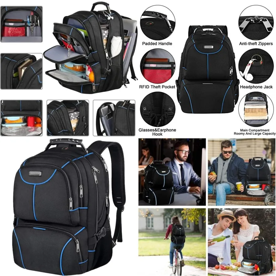 Lunch Bag Backpack, Insulated Cooler Lunch Box Backpack, Extra Large Travel Laptop Backpack TSA Friendly RFID Computer College
Lunch Bag Backpack, Insulated Cooler Lunch Box Backpack, Extra Large Travel Laptop Backpack TSA Friendly RFID Computer College