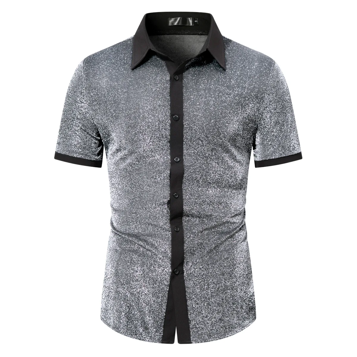 Summer Men's Casual New Fashionable Shiny Shirt Hot Selling Men's Short Sleeved Color Blocked Shirt ZT-YC07
Summer Men's Casual New Fashionable Shiny Shirt Hot Selling Men's Short Sleeved Color Blocked Shirt ZT-YC07